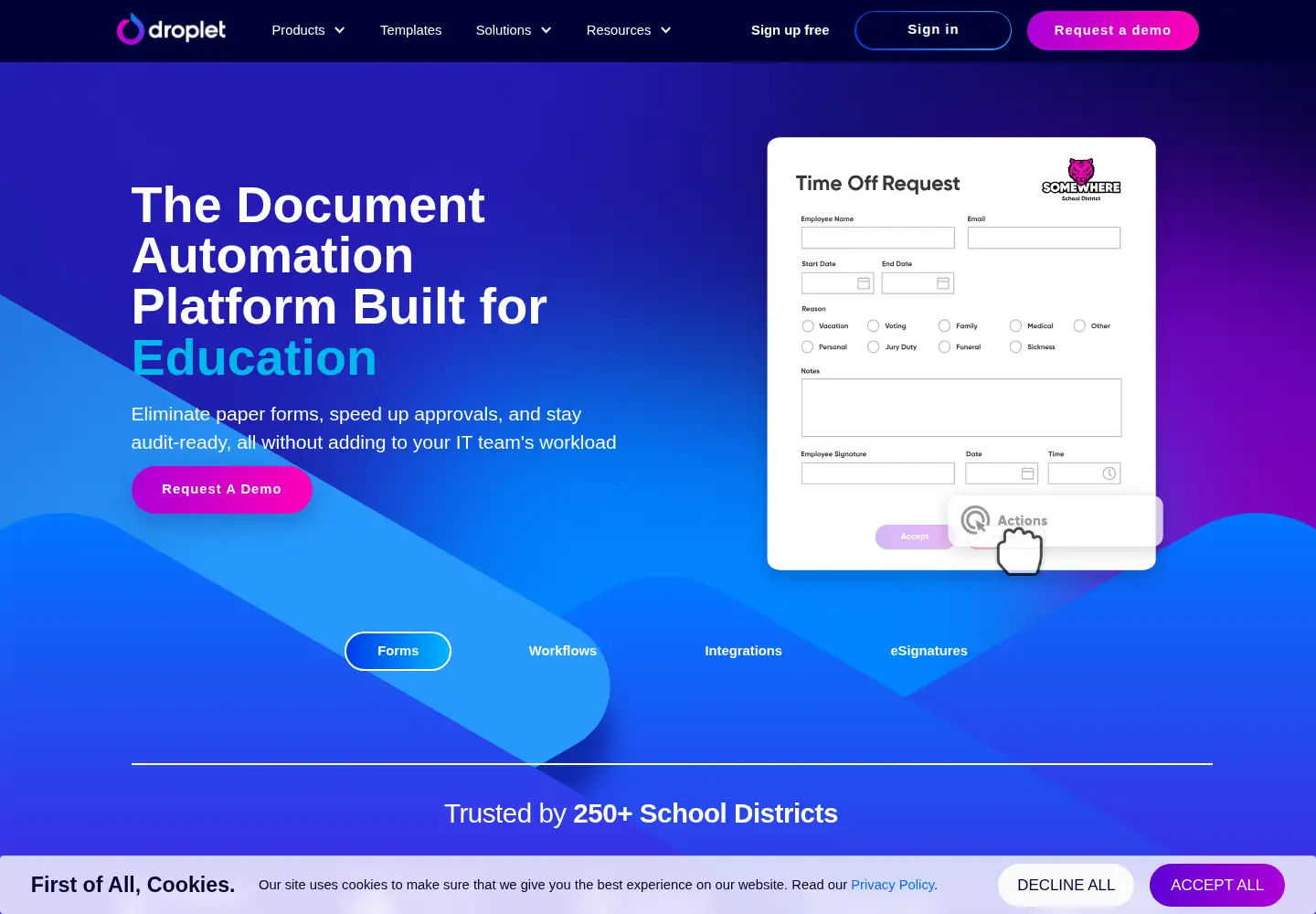 Screenshot of droplet.io