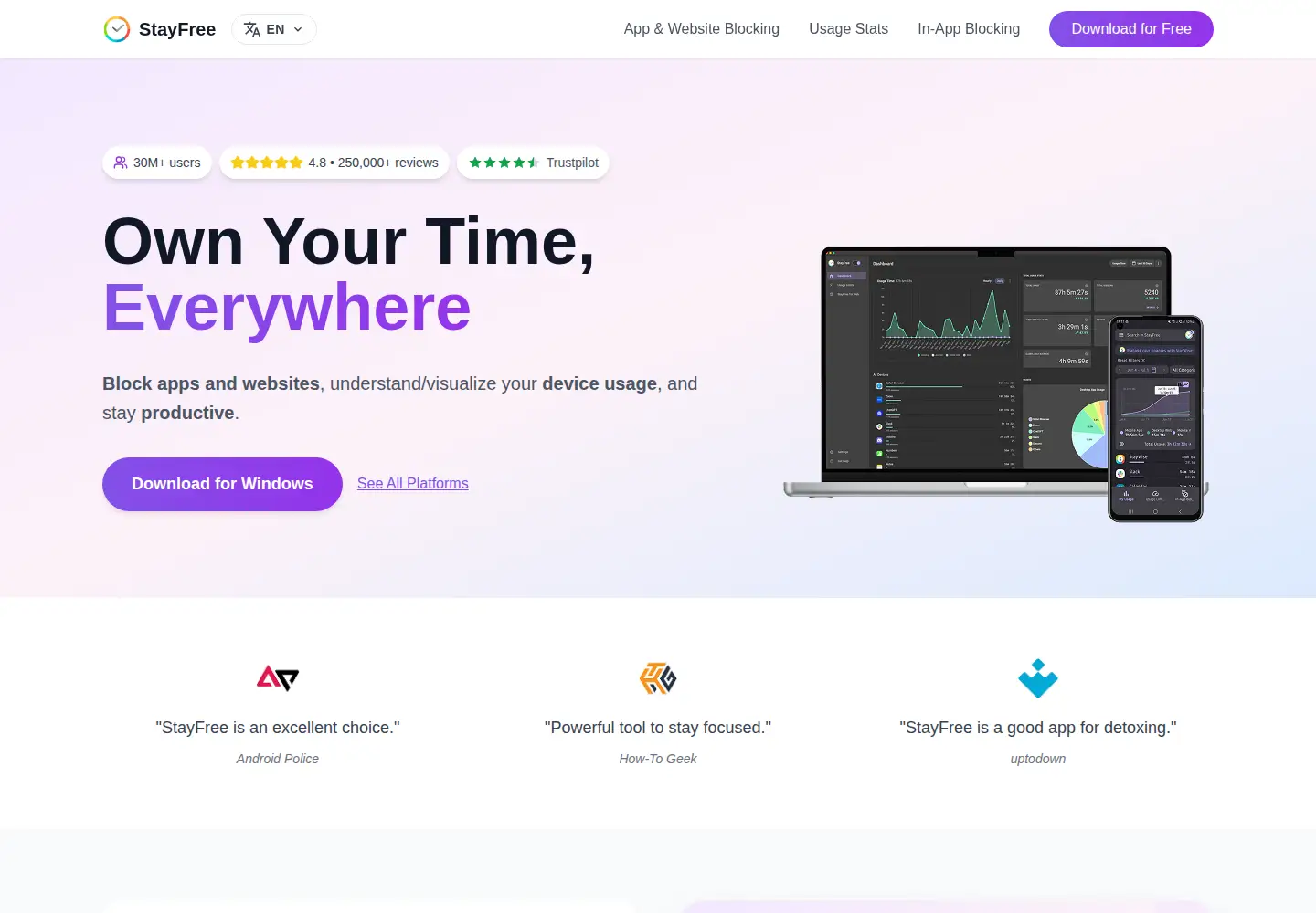 Screenshot of stayfreeapps.com