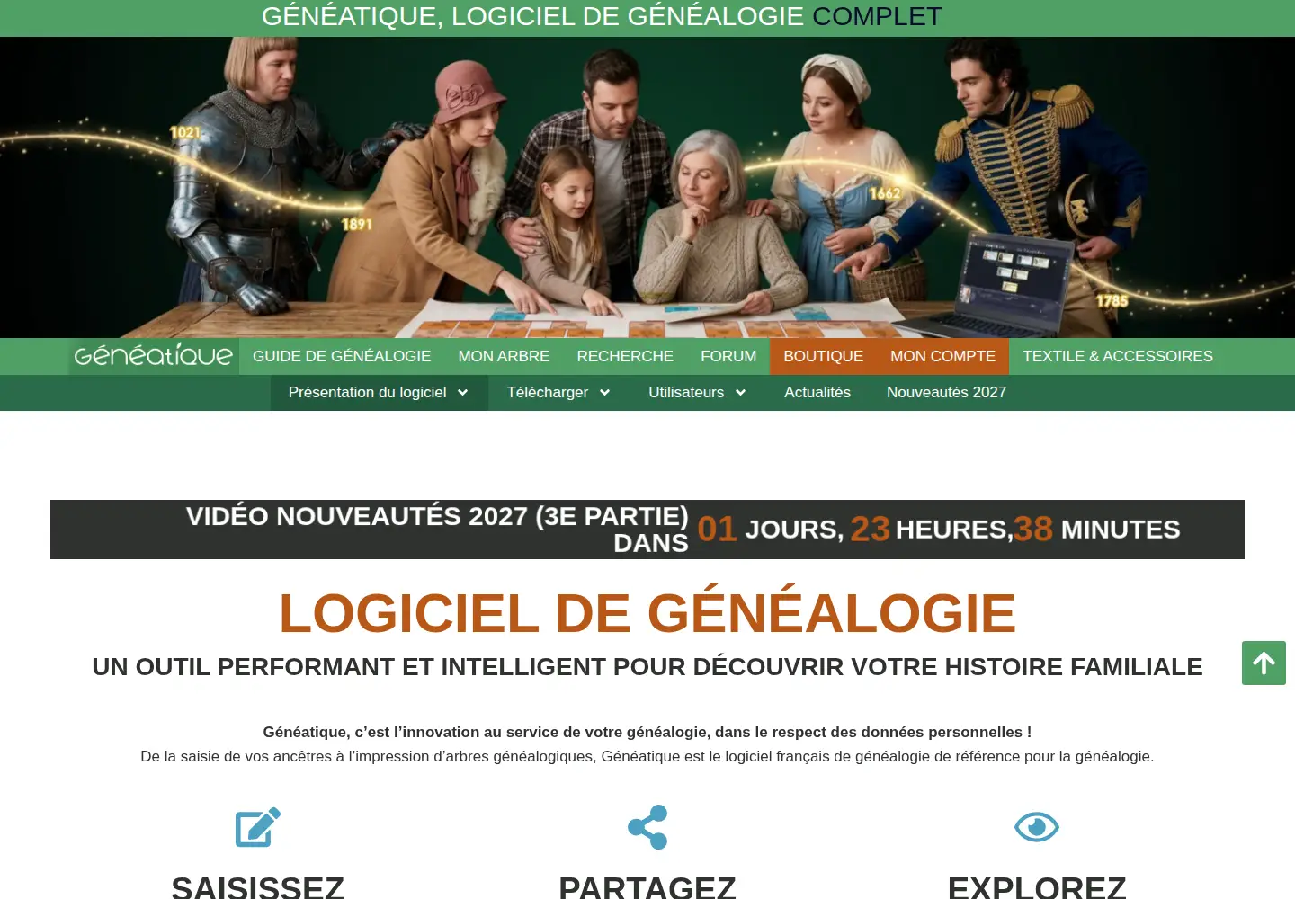 Screenshot of geneatique.com
