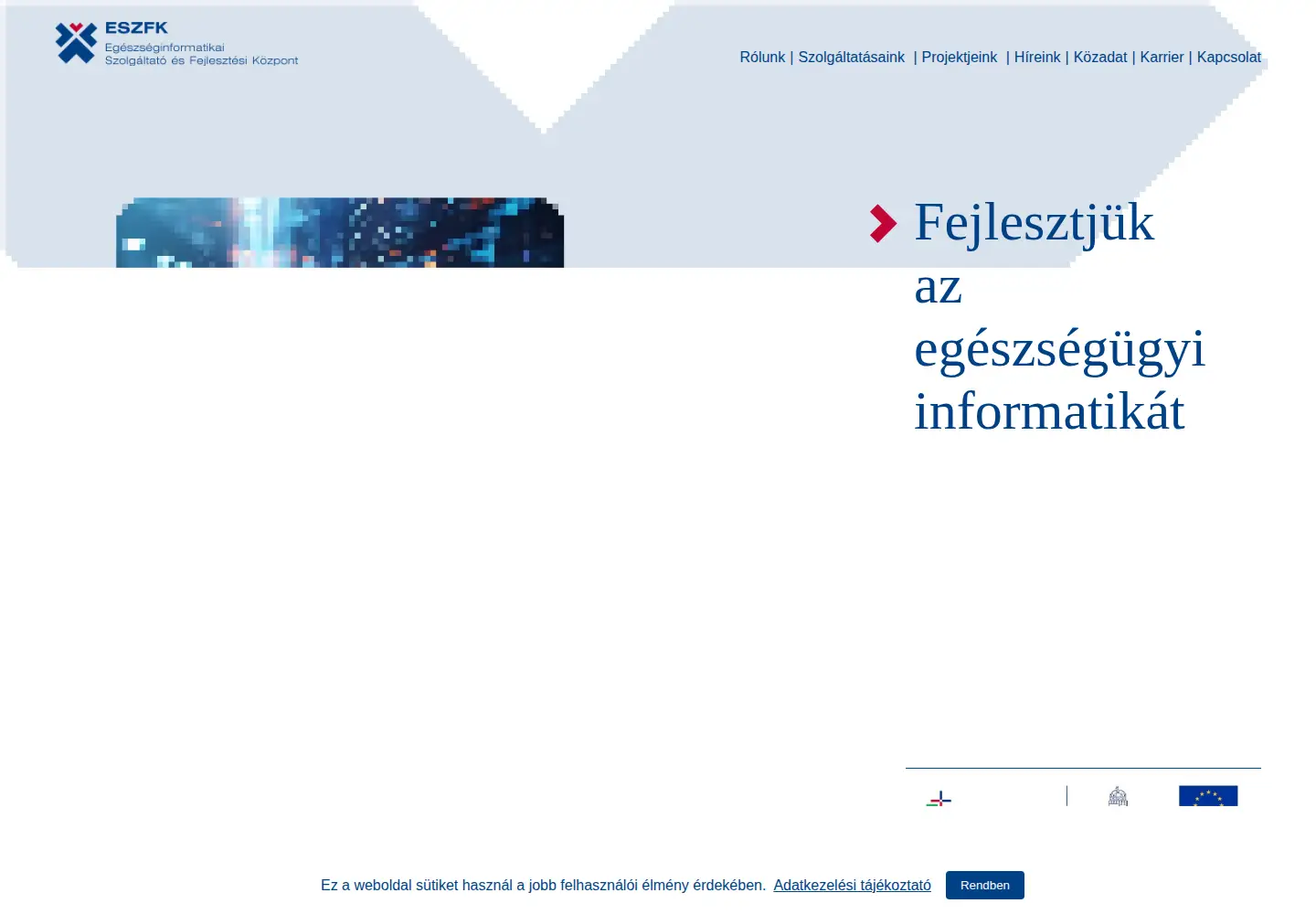 Captured homepage of eszfk.hu in the current scan