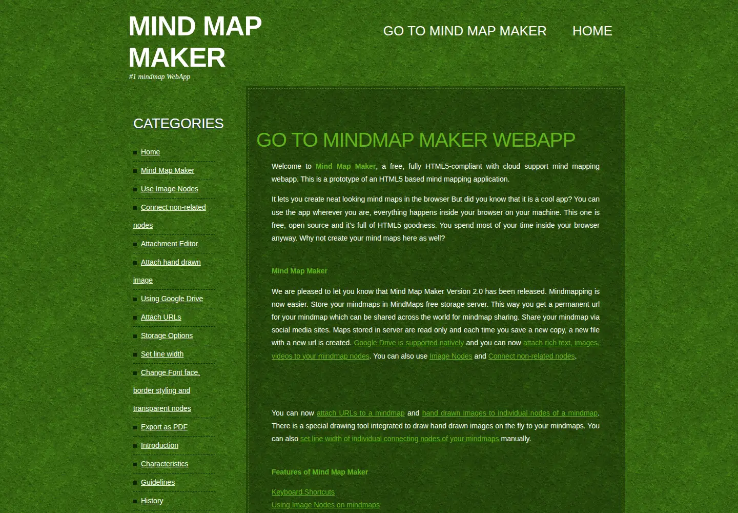 Screenshot of mindmapmaker.org
