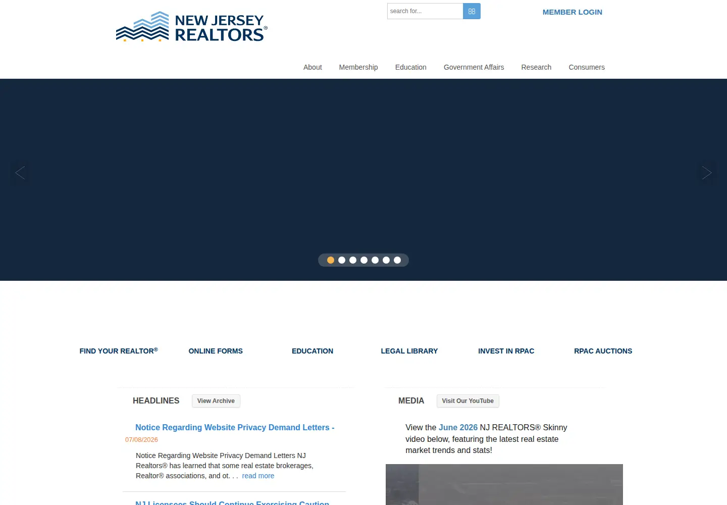 Screenshot of njrealtor.com