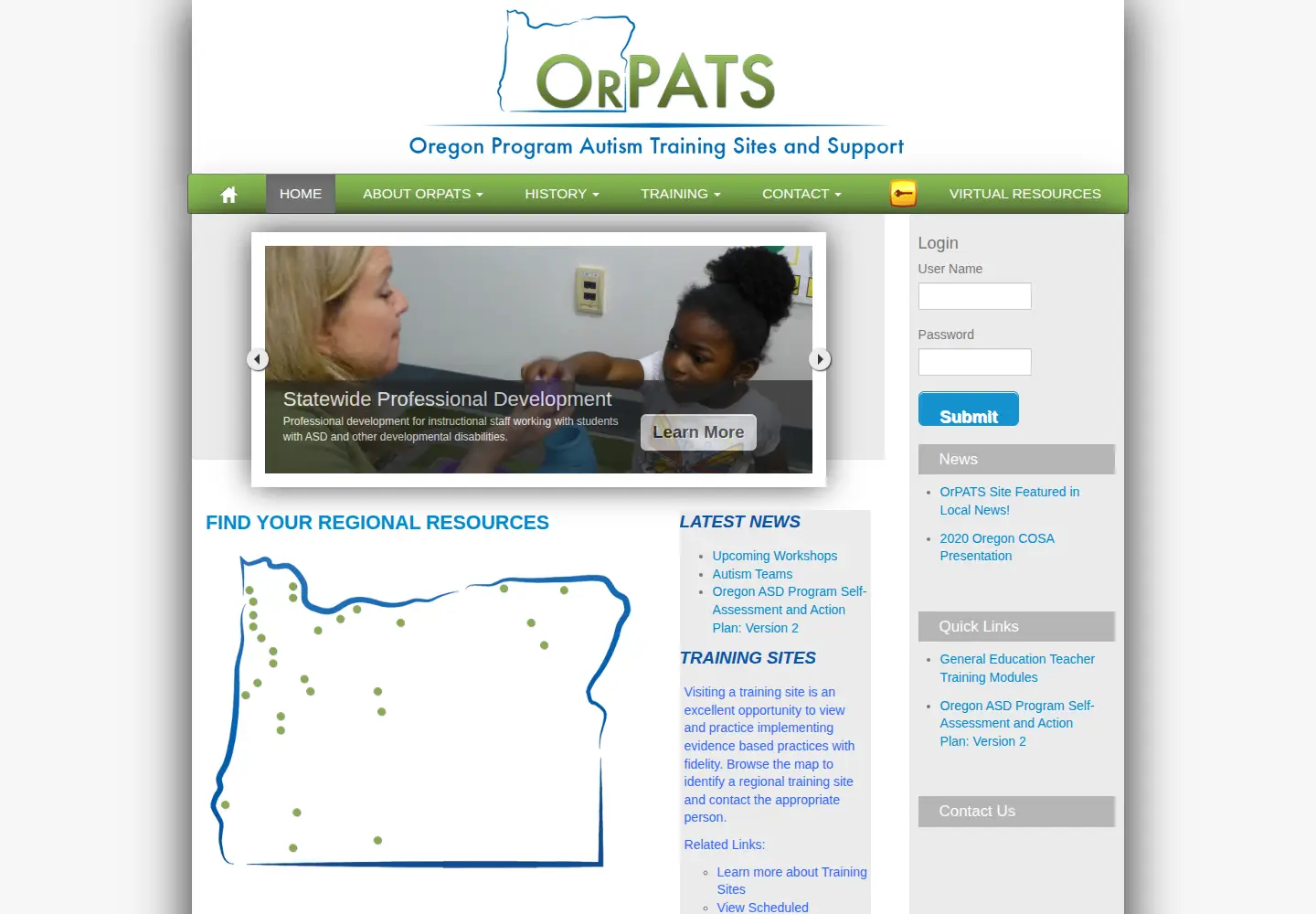 Screenshot of orpats.org