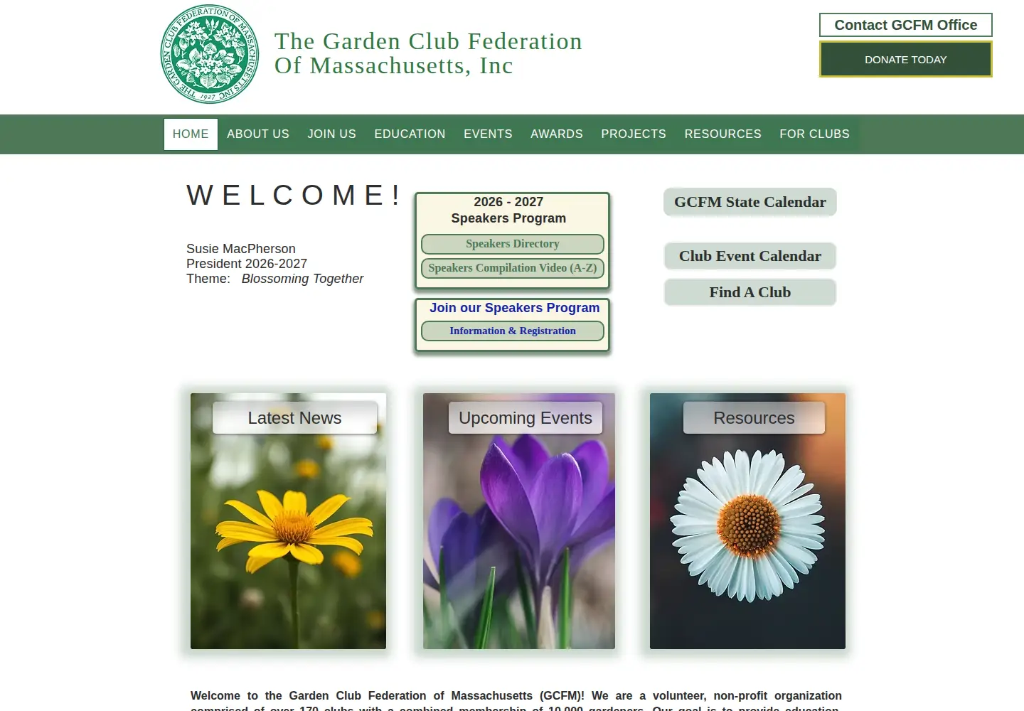 Captured homepage of gcfm.org in the current scan