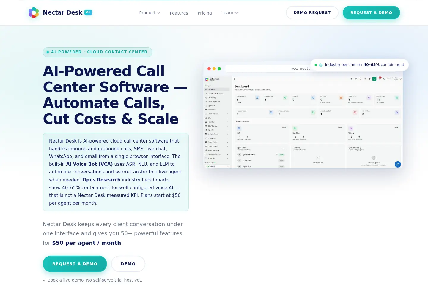 Screenshot of nectardesk.com