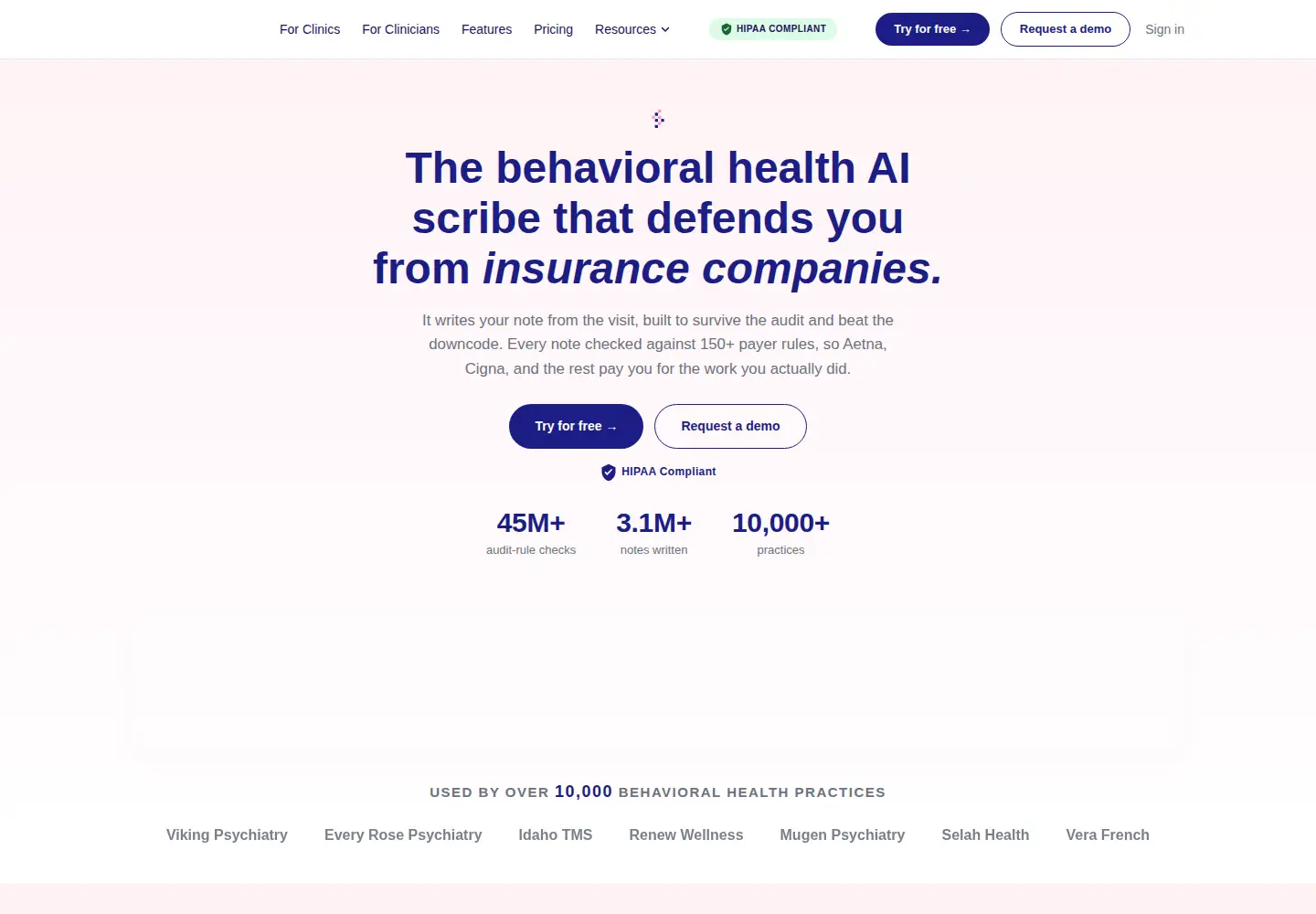 Screenshot of jotpsych.com