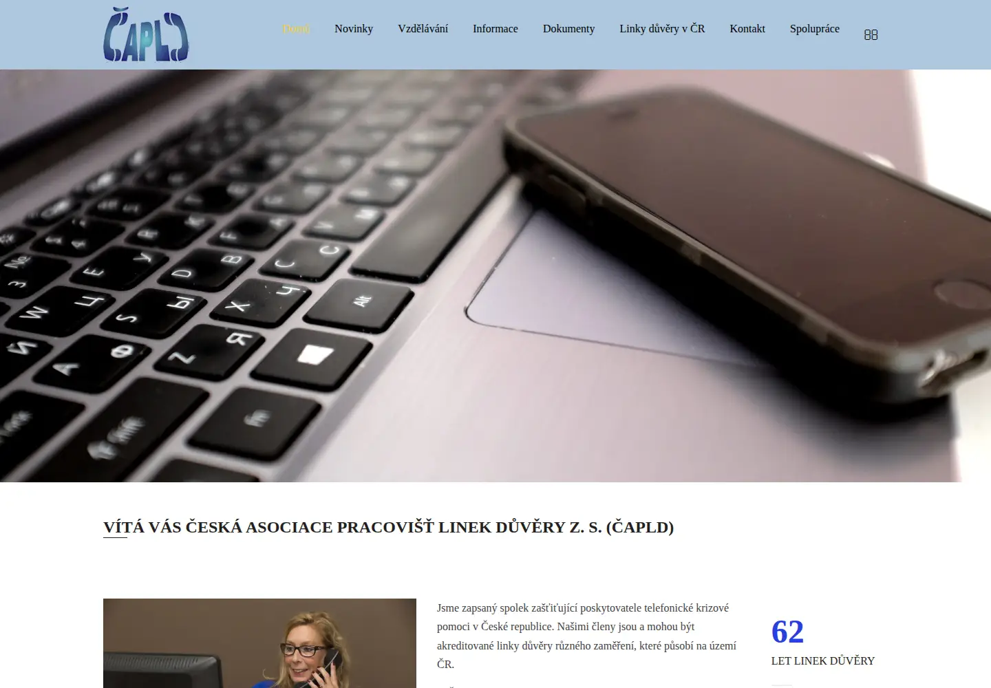Captured homepage of capld.cz in the current scan
