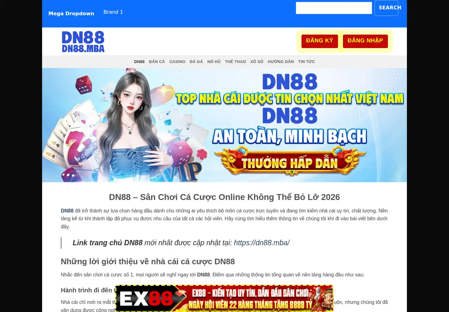 Screenshot of dn88.mba