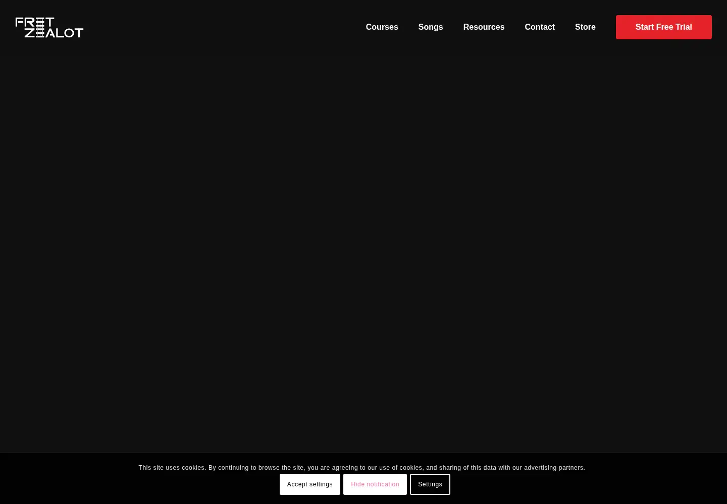 Captured homepage of fretzealot.com in the current scan