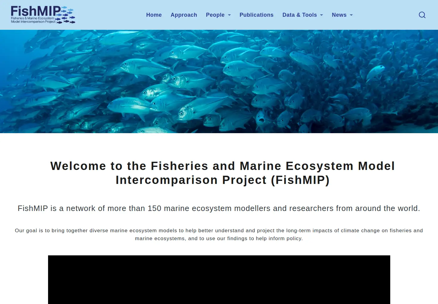 Captured homepage of fishmip.org in the current scan