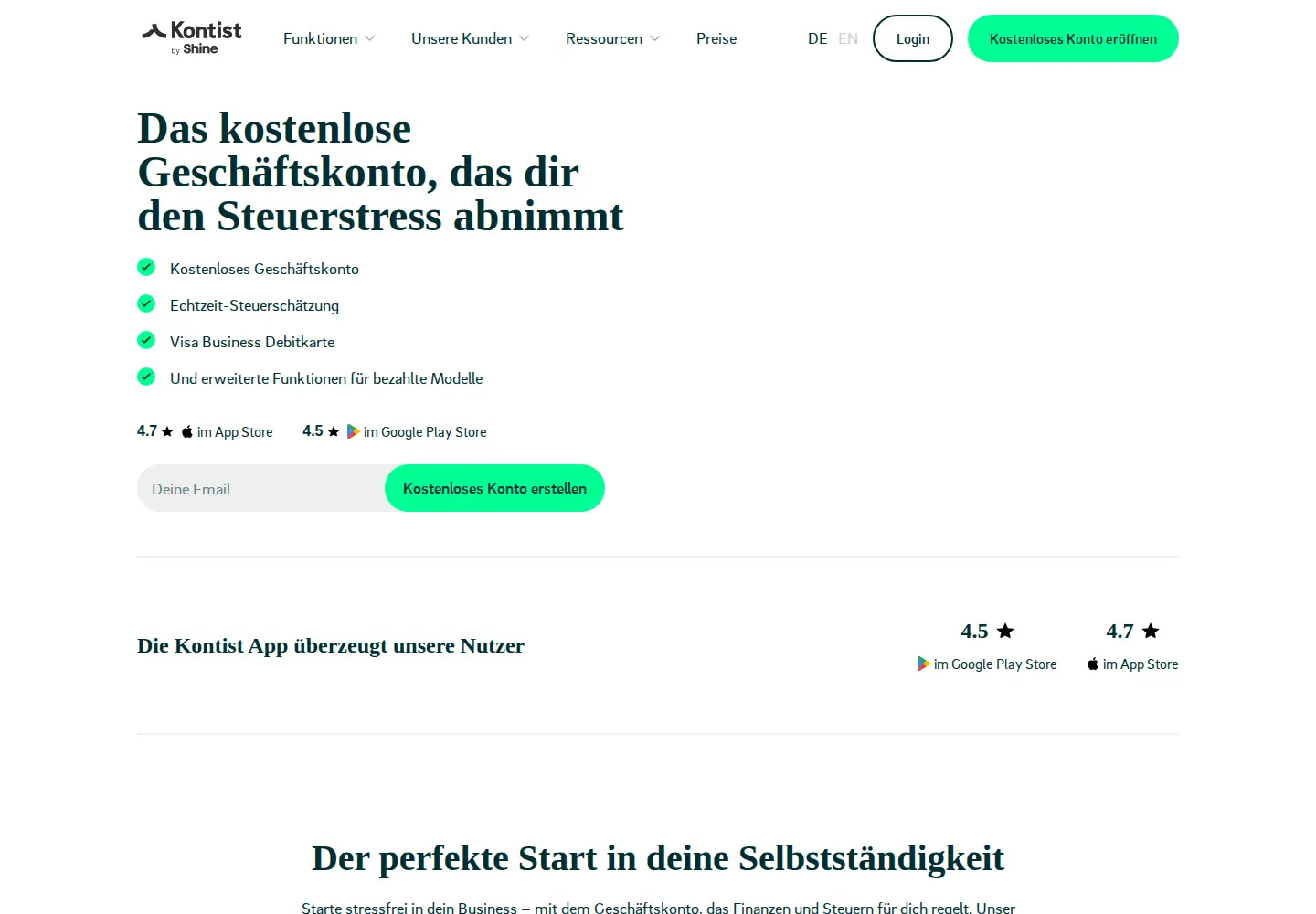 Screenshot of kontist.com