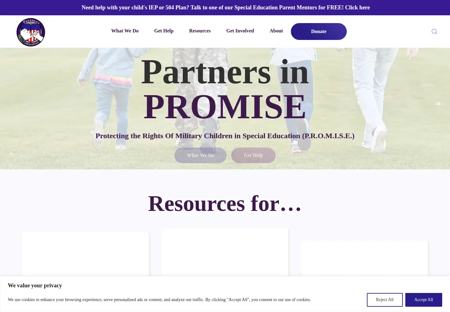 Screenshot of thepromiseact.org