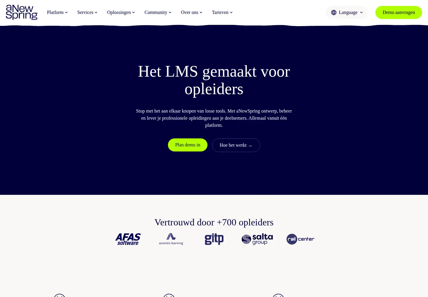Captured homepage of anewspring.nl in the current scan