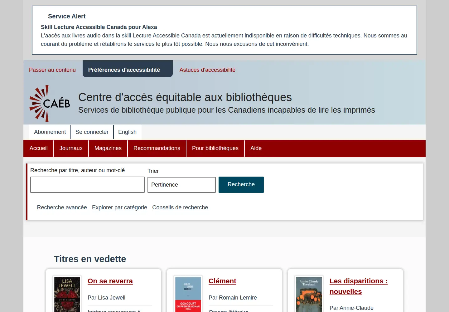 Screenshot of bibliocaeb.ca