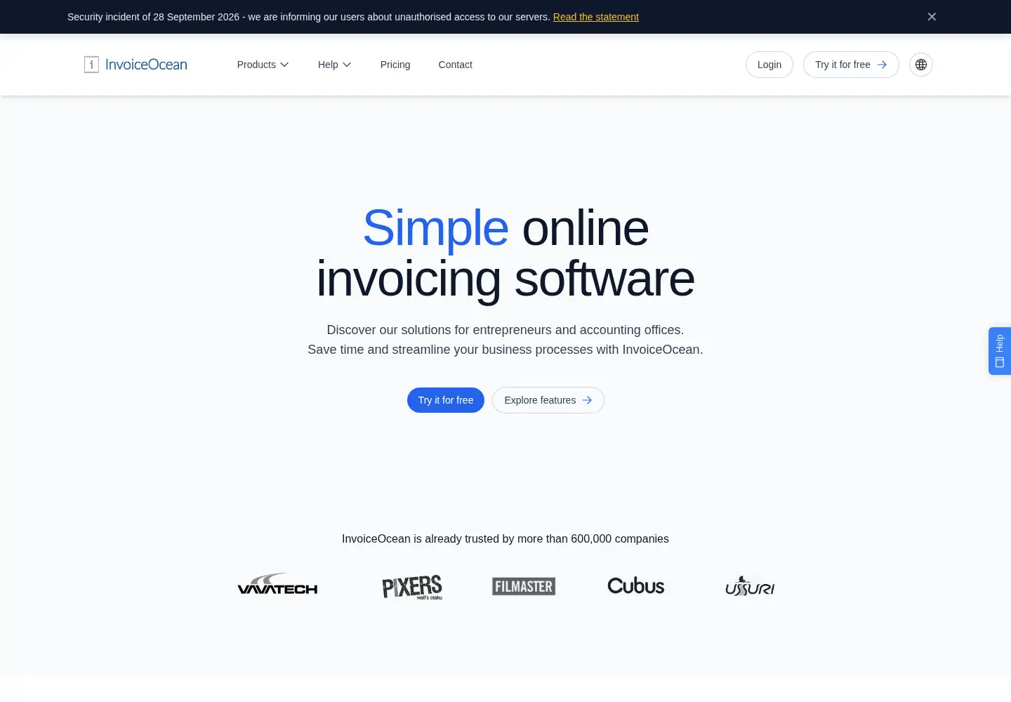 Screenshot of invoiceocean.com