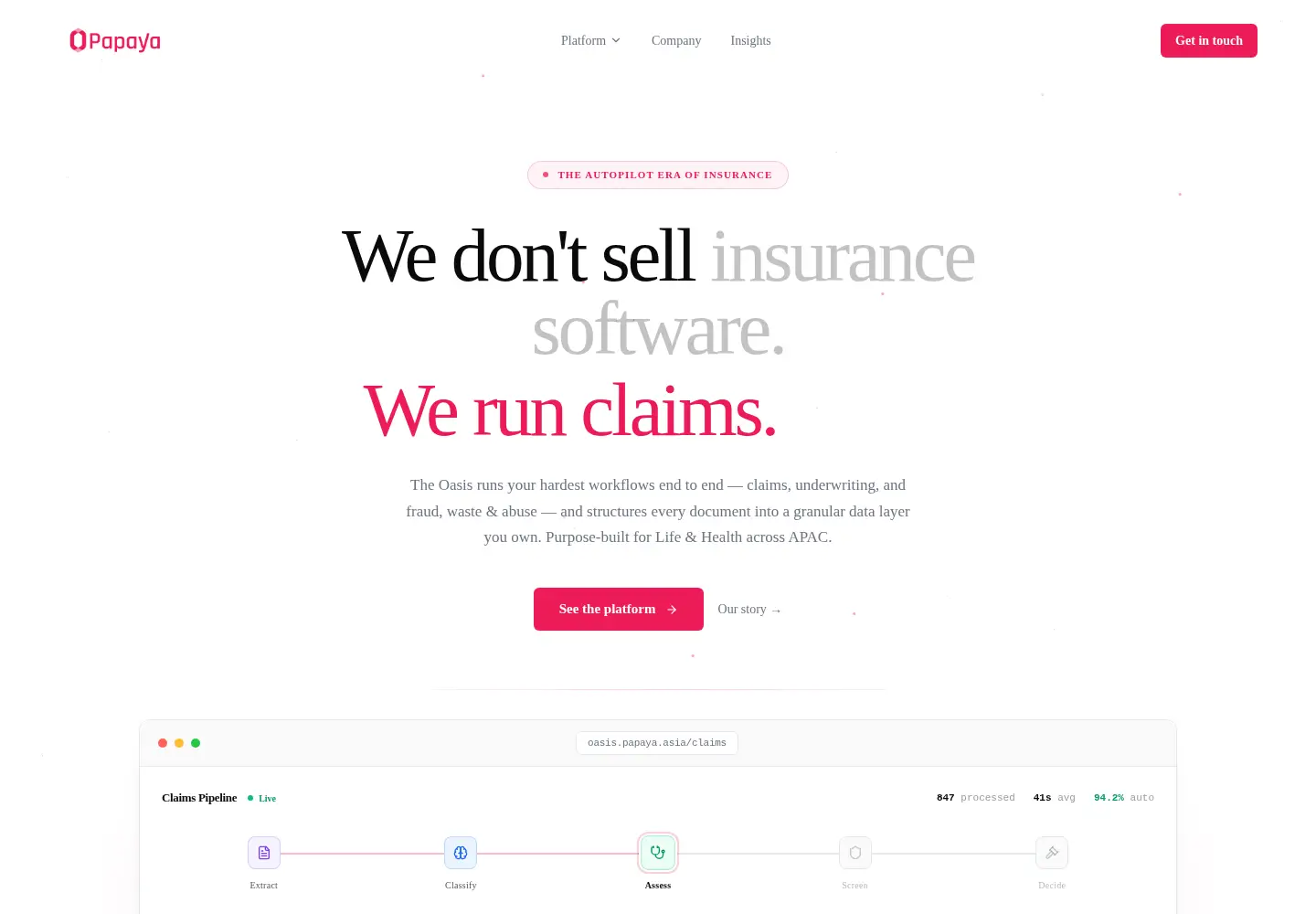 Screenshot of papaya.asia