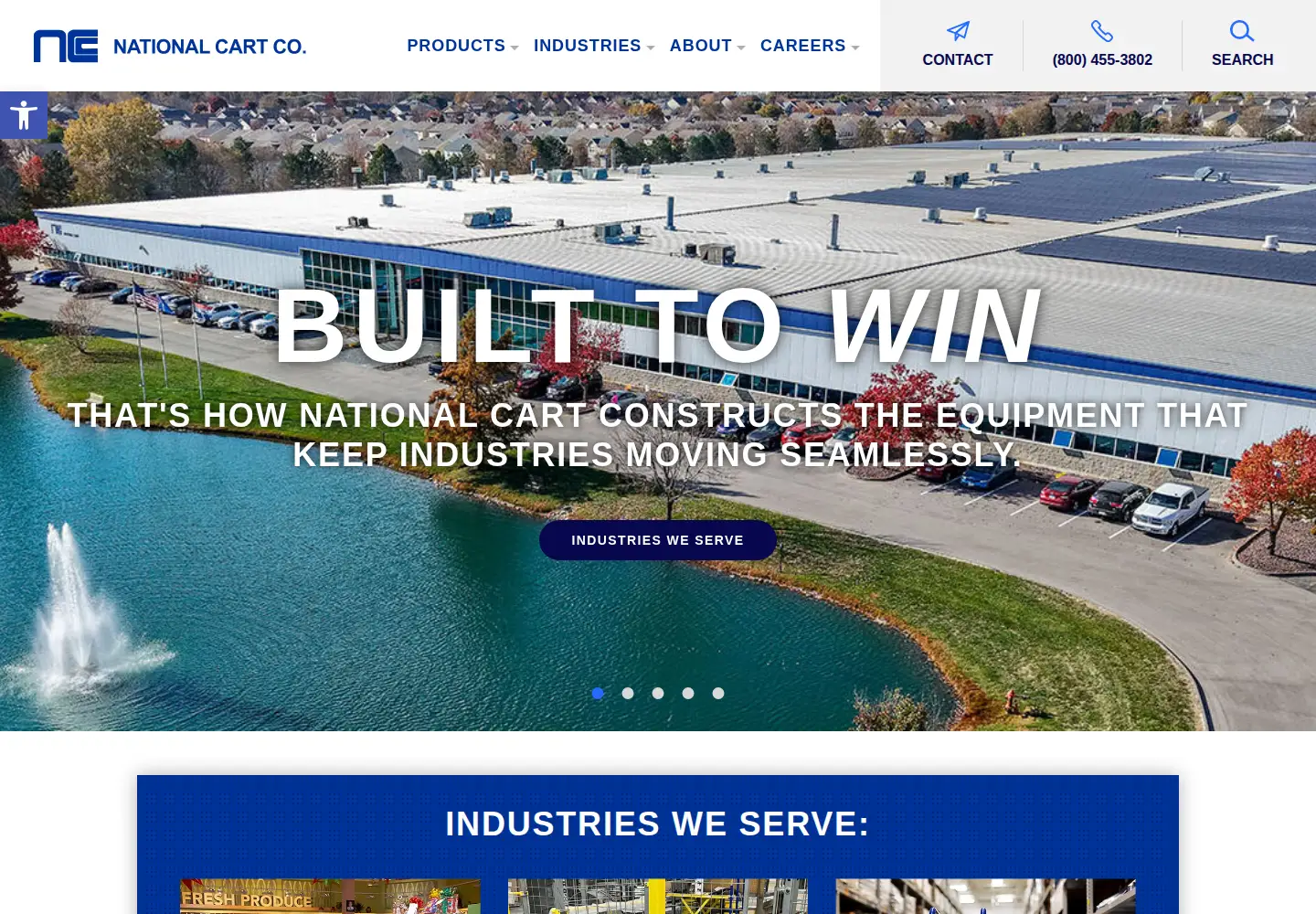 Captured homepage of nationalcart.com in the current scan