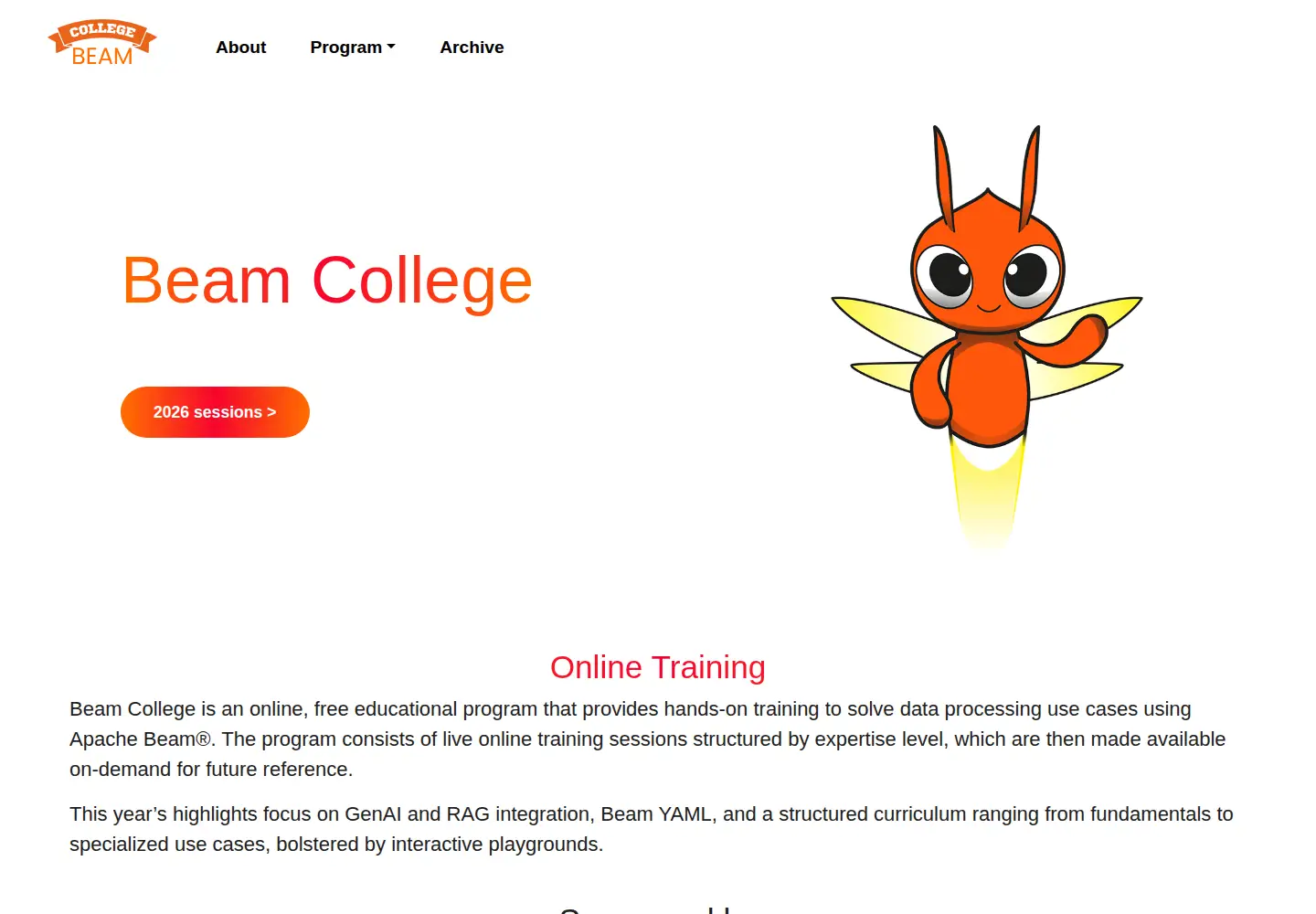 Screenshot of beamcollege.dev
