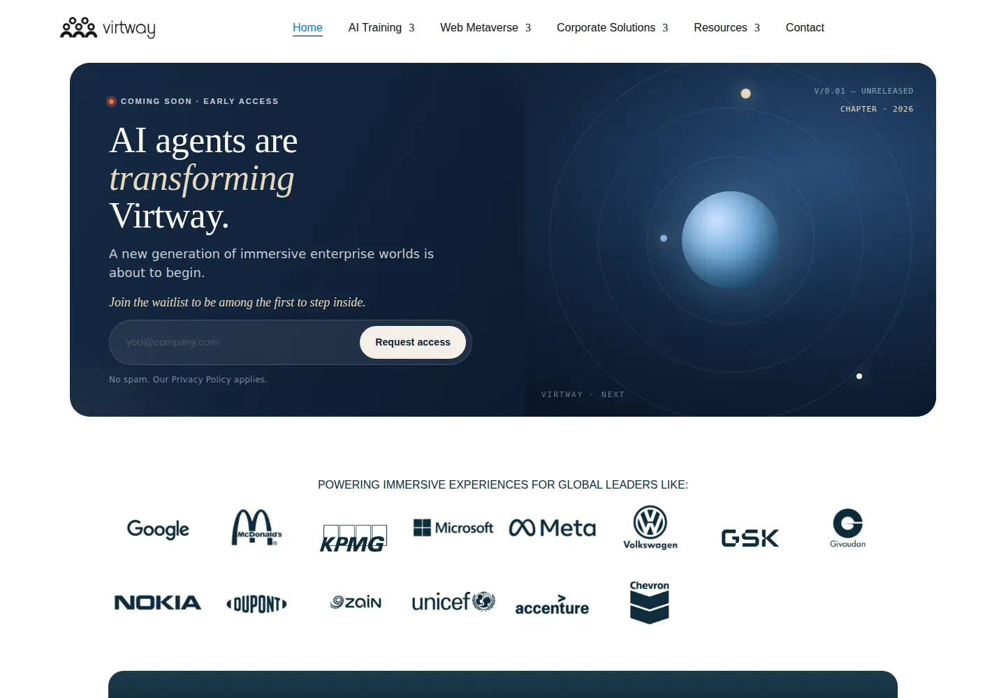 Screenshot of virtwayevents.com