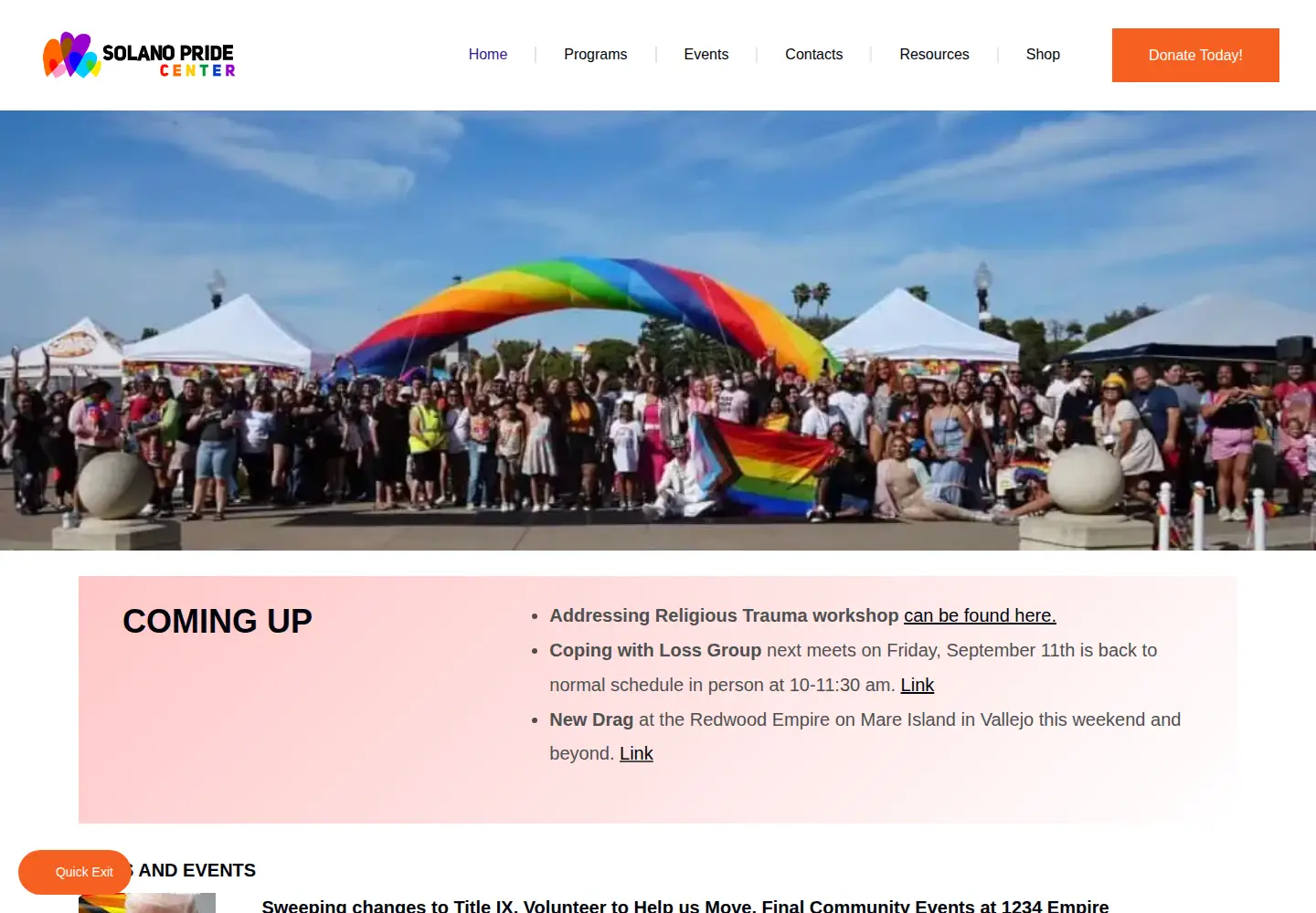 Screenshot of solanopride.org