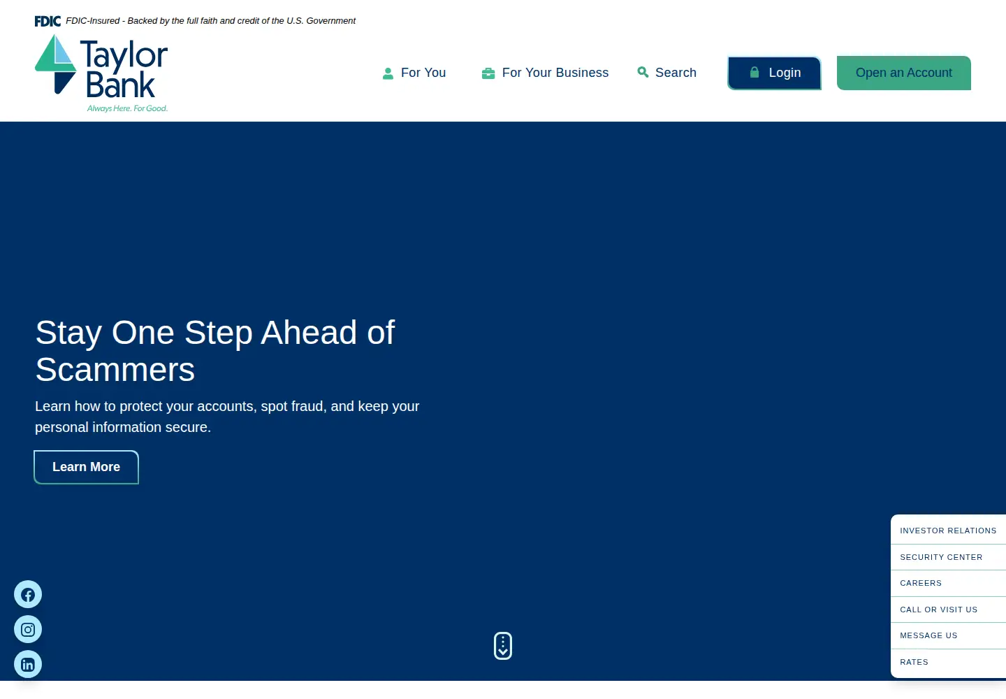 Screenshot of taylorbank.com