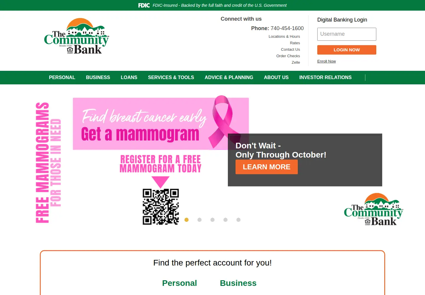Screenshot of thecombank.com