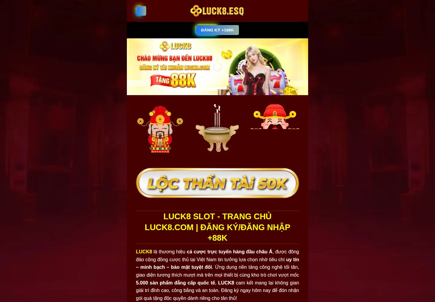 Screenshot of luck8.cfd