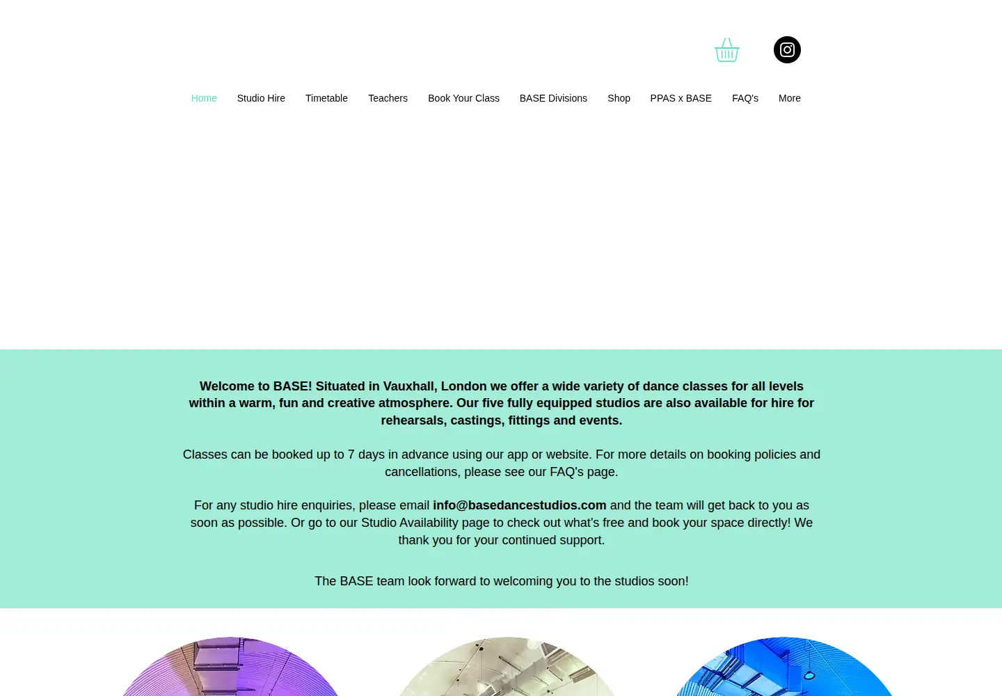 Screenshot of basedancestudios.com