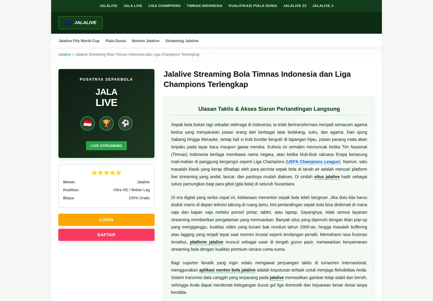 Screenshot of jalalive.llc