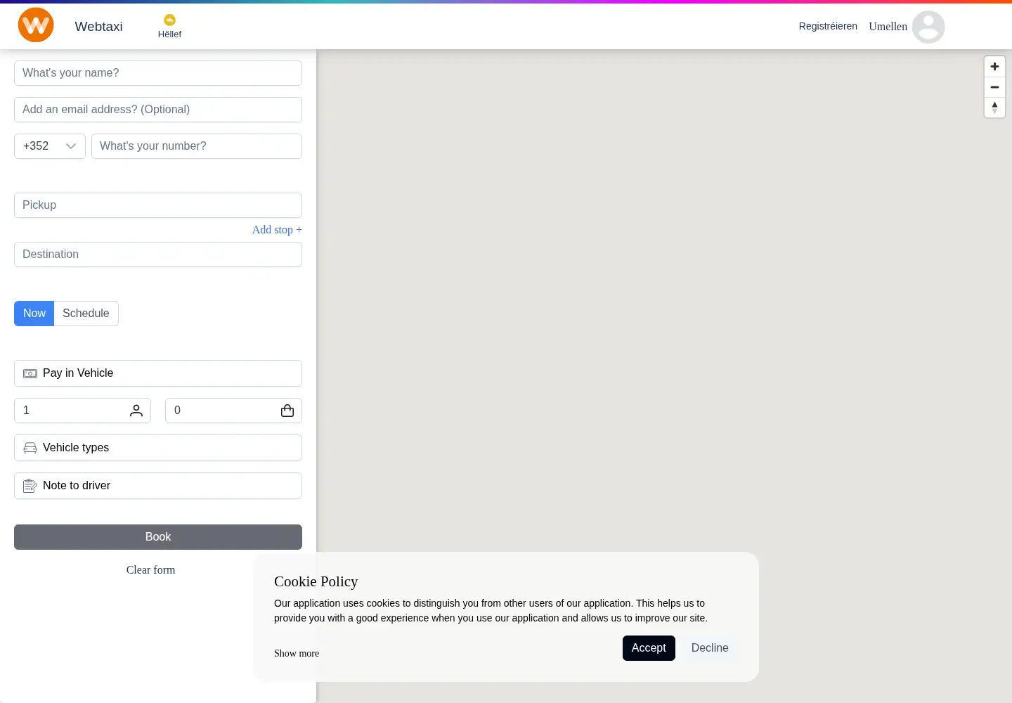 Screenshot of hellotaxi.lu