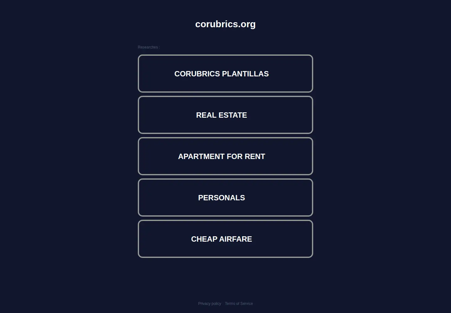 Screenshot of corubrics.org