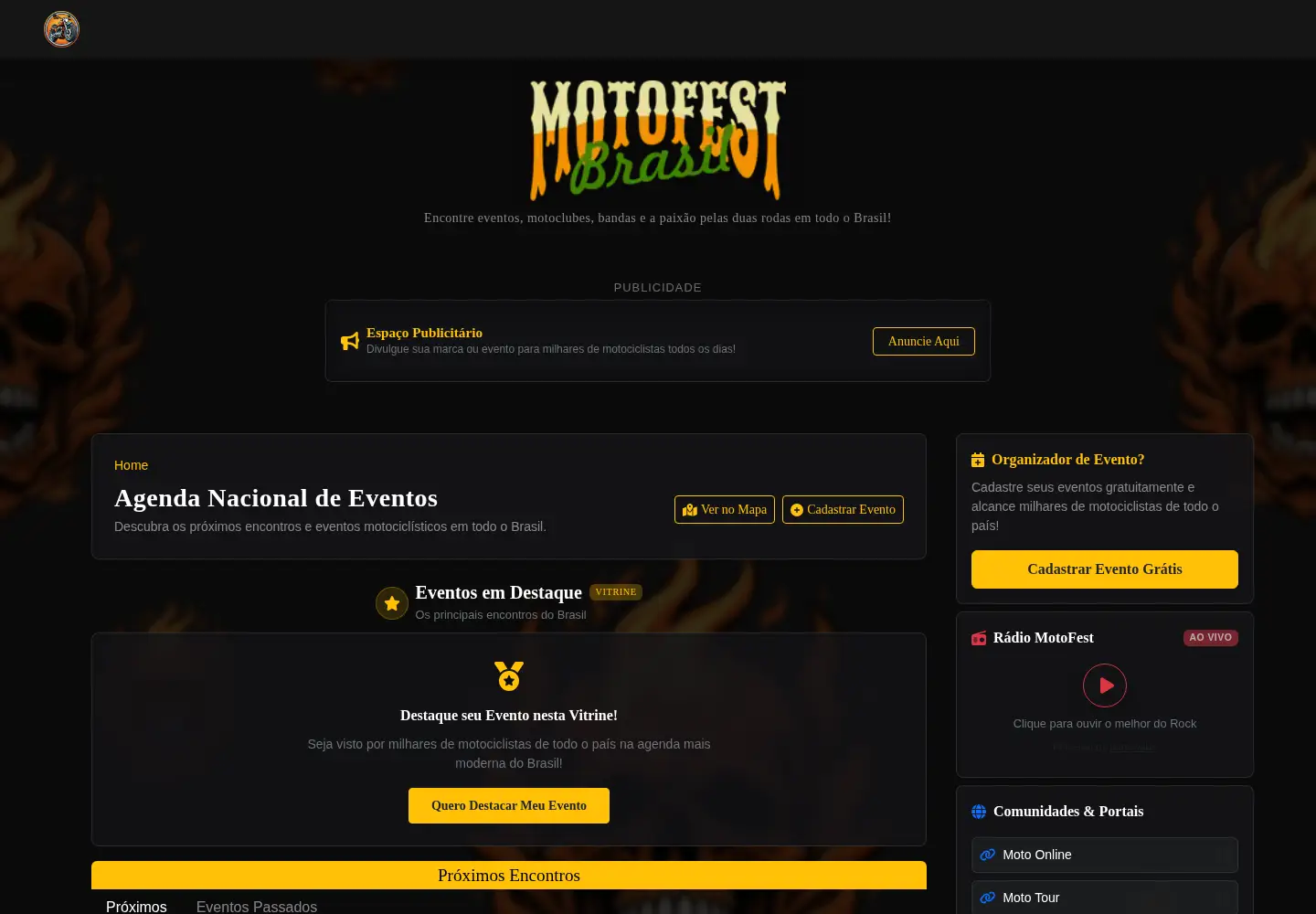 Captured homepage of motofestbrasil.com.br in the current scan