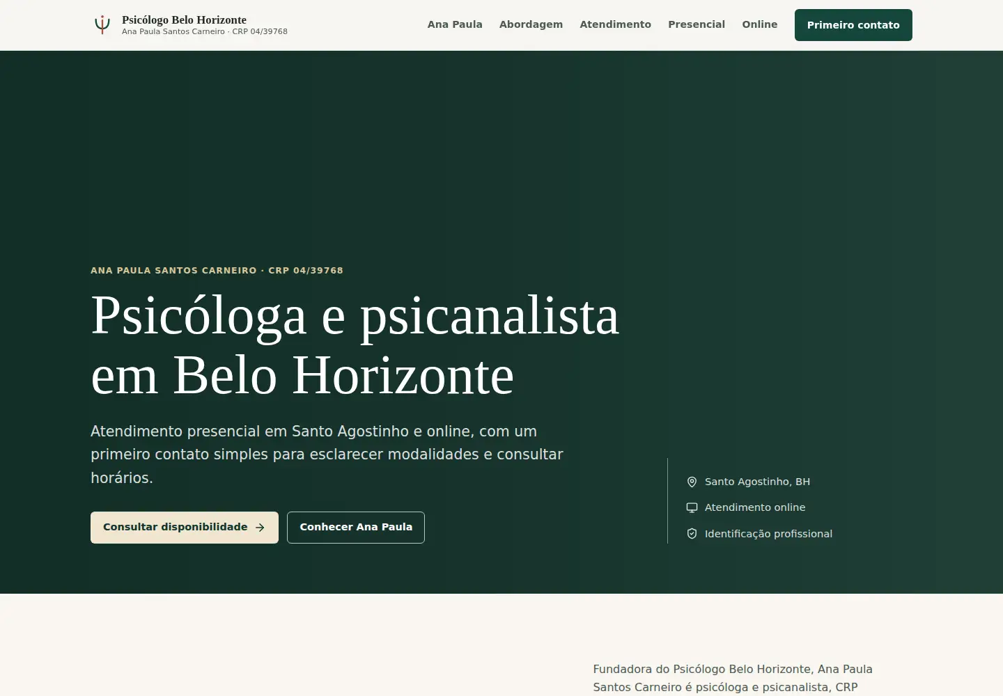 Screenshot of psicologobelohorizonte.com.br