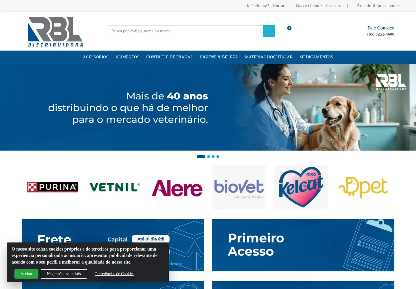Screenshot of rbldistribuidora.com.br