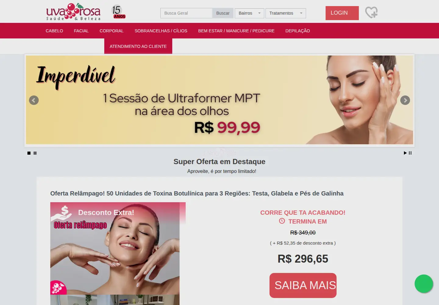 Captured homepage of uvarosa.com.br in the current scan