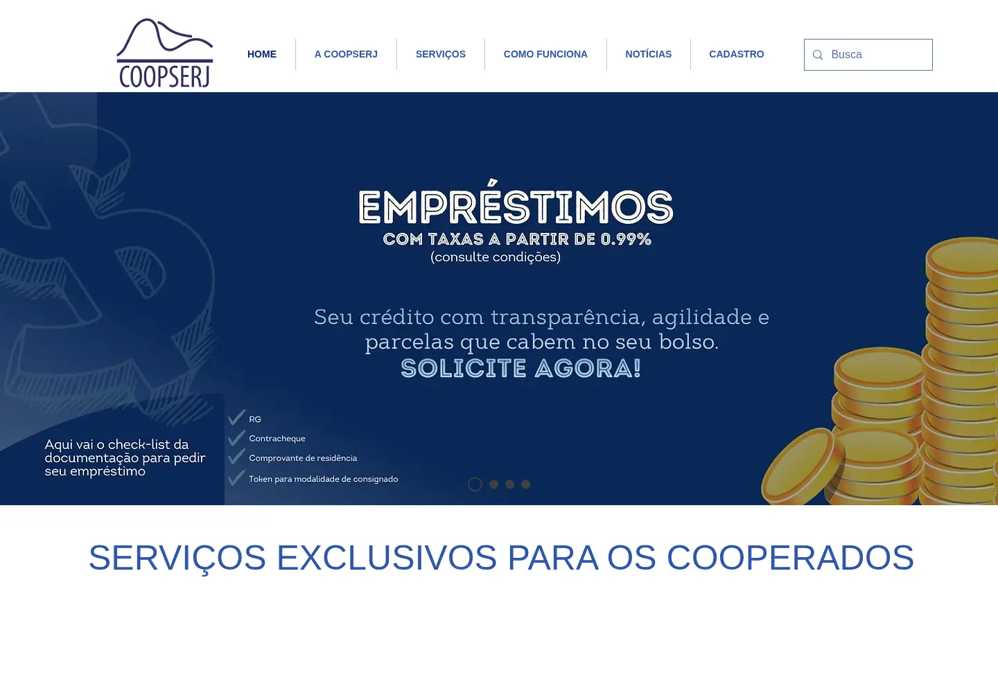 Screenshot of coopserj.coop.br