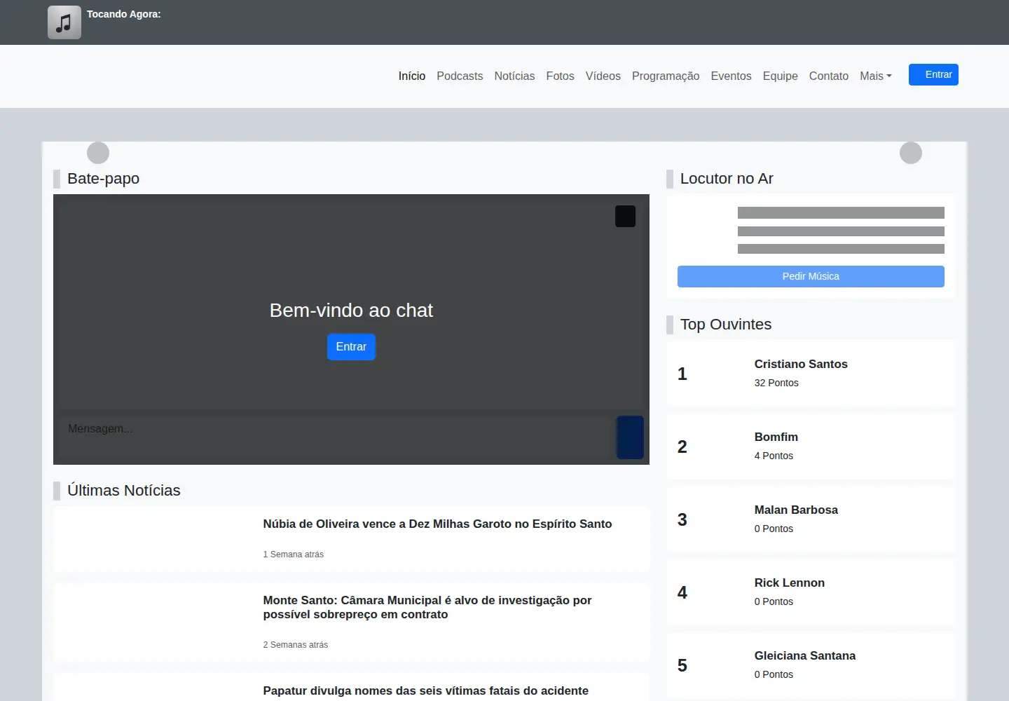 Screenshot of curaca.fm.br