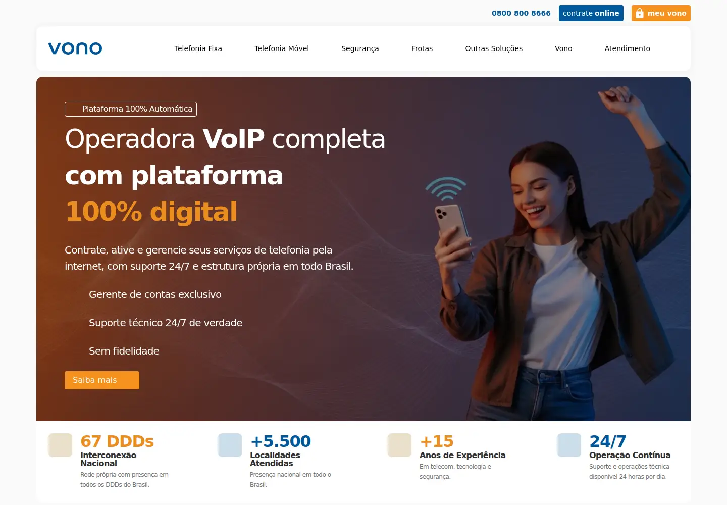 Screenshot of vono.seg.br