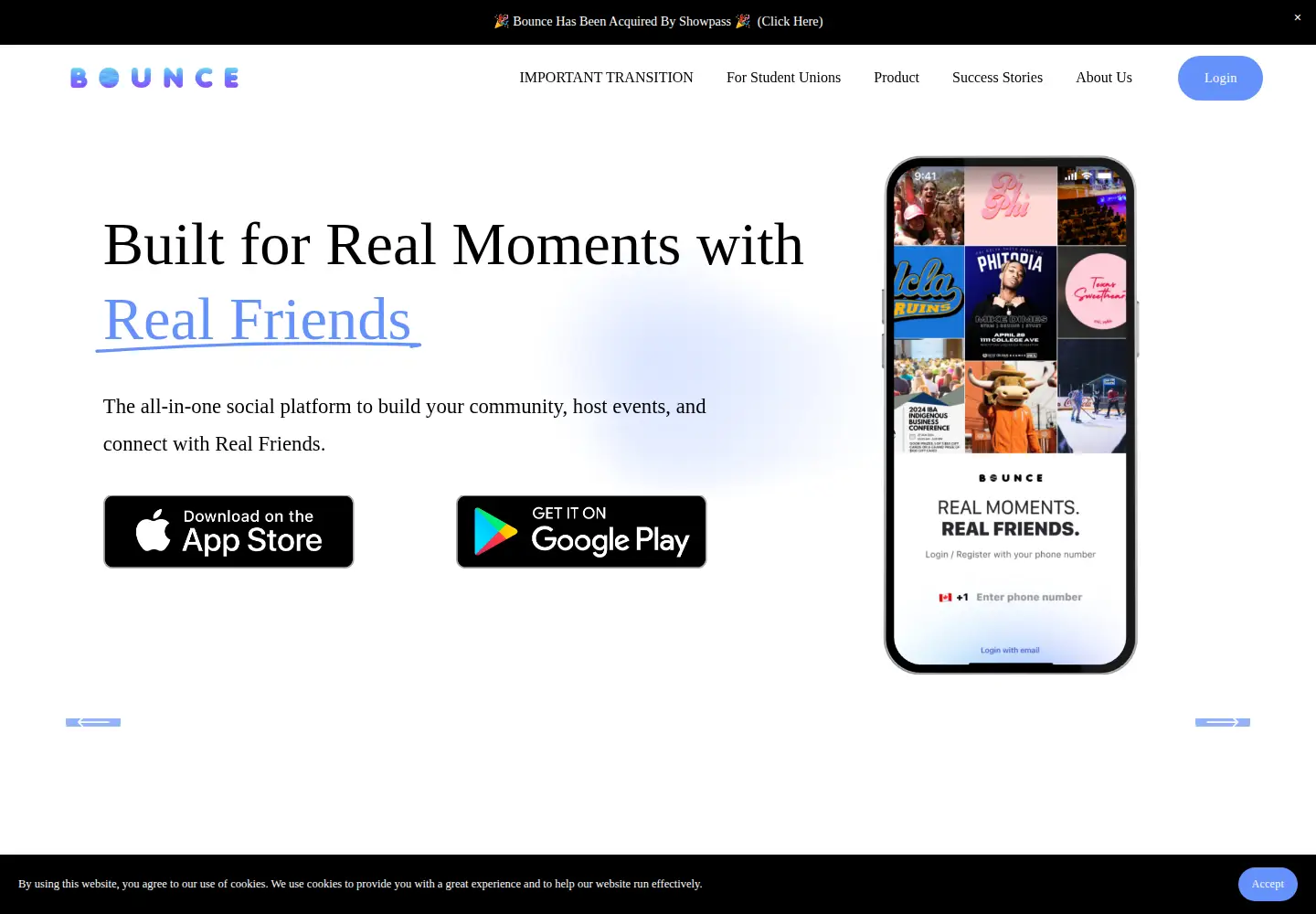 Screenshot of bounceapp.ca
