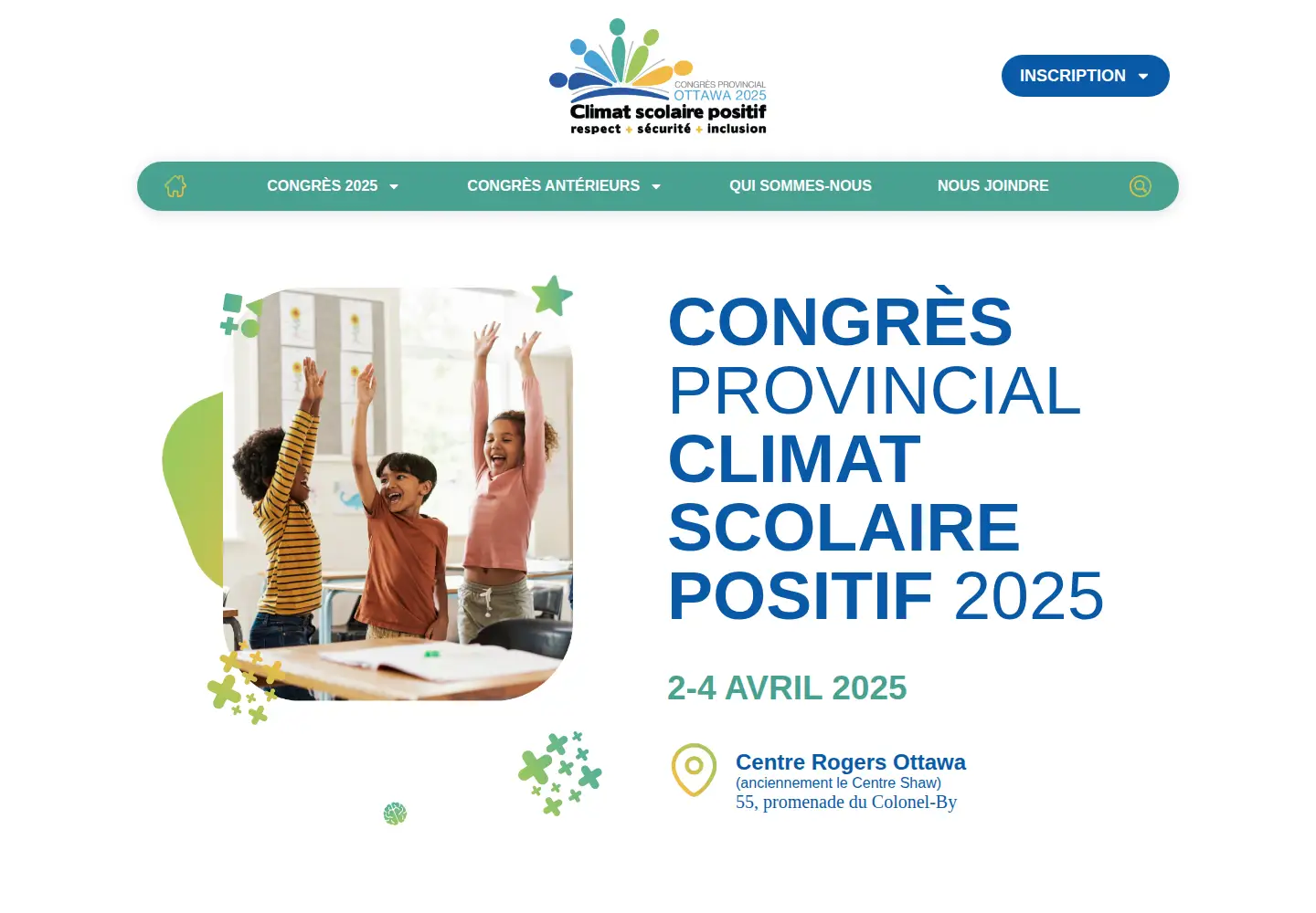 Screenshot of congresclimatscolaire.ca