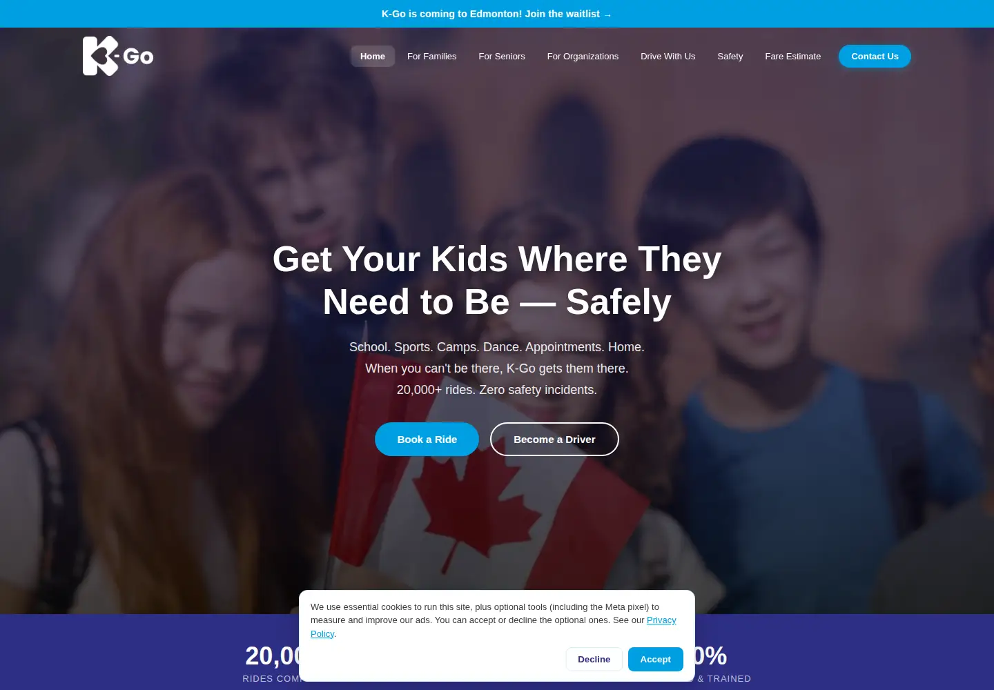 Captured homepage of drivekgo.ca in the current scan