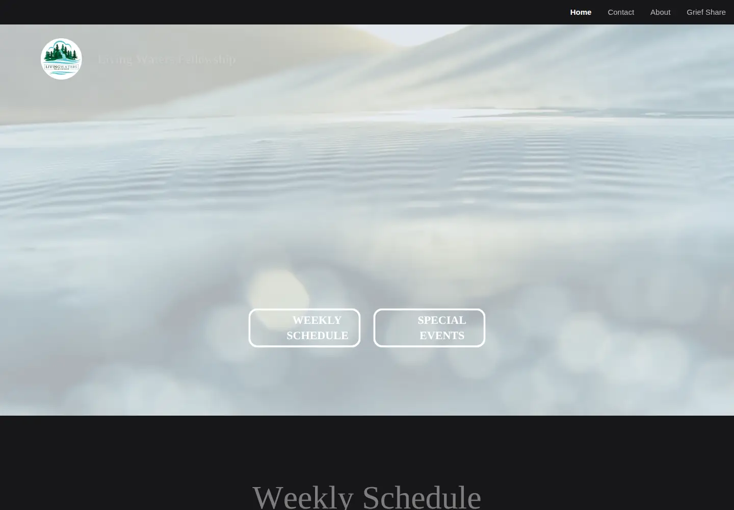 Screenshot of livingwatersfellowship.ca
