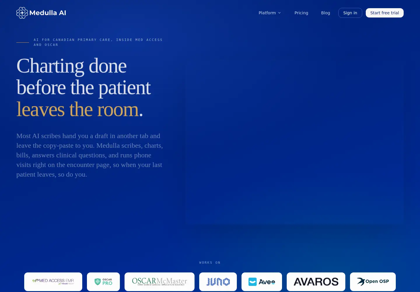 Screenshot of medulla.ca