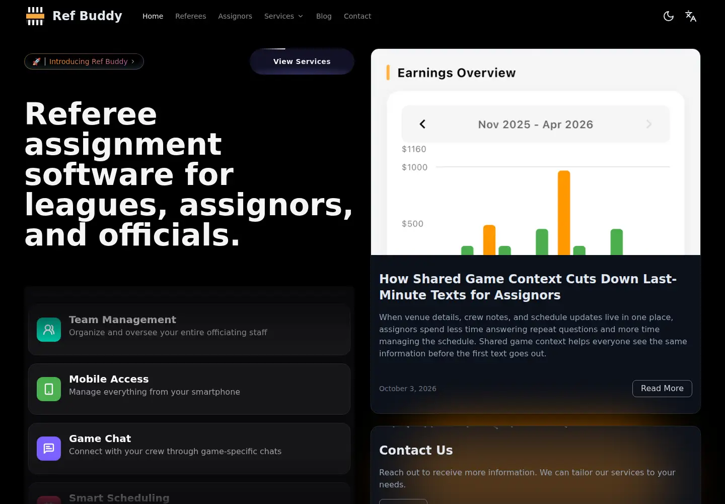 Screenshot of refbuddy.ca