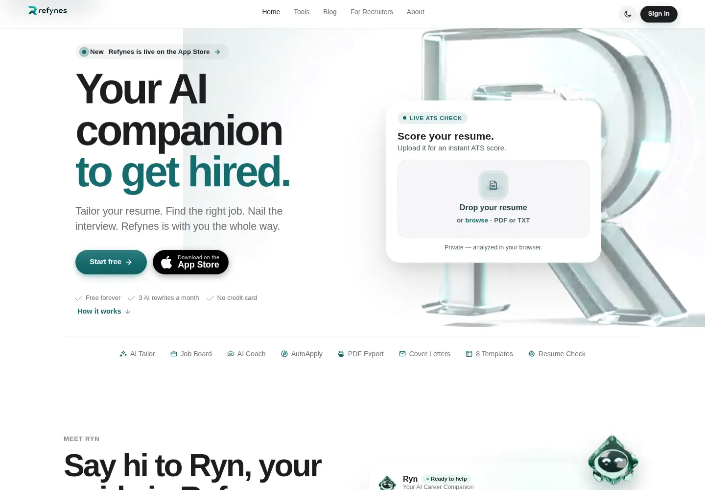 Captured homepage of refynes.ca in the current scan