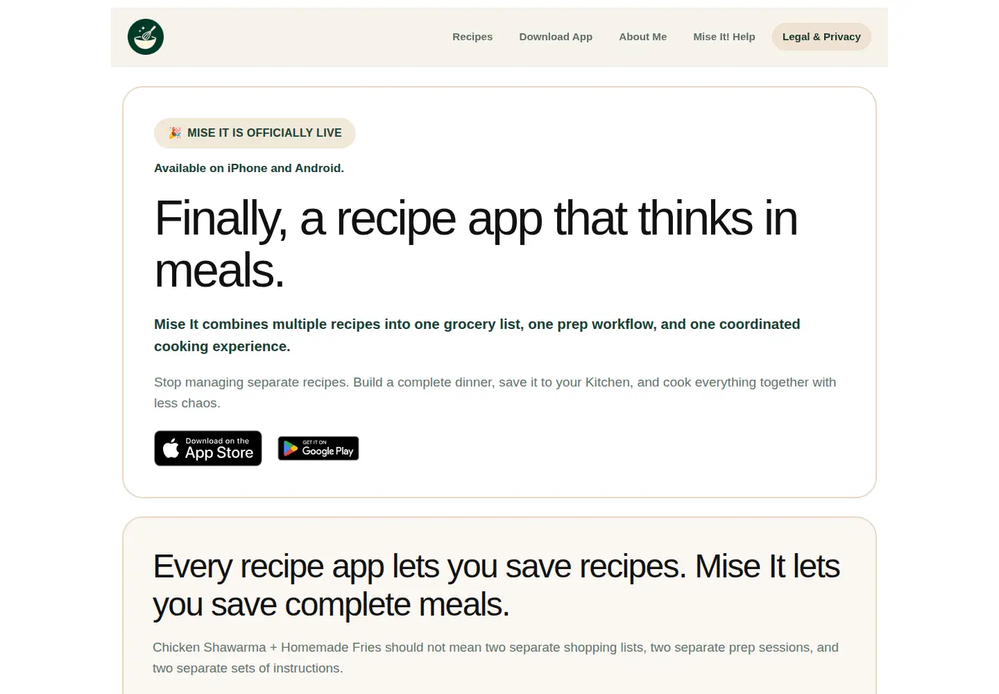 Screenshot of shopitmiseitmakeit.ca