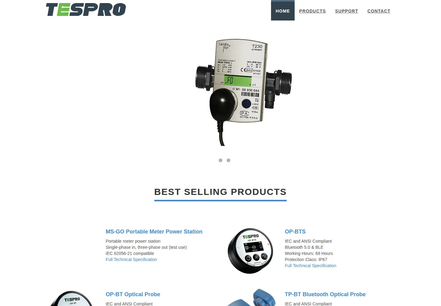Captured homepage of tespro.ca in the current scan