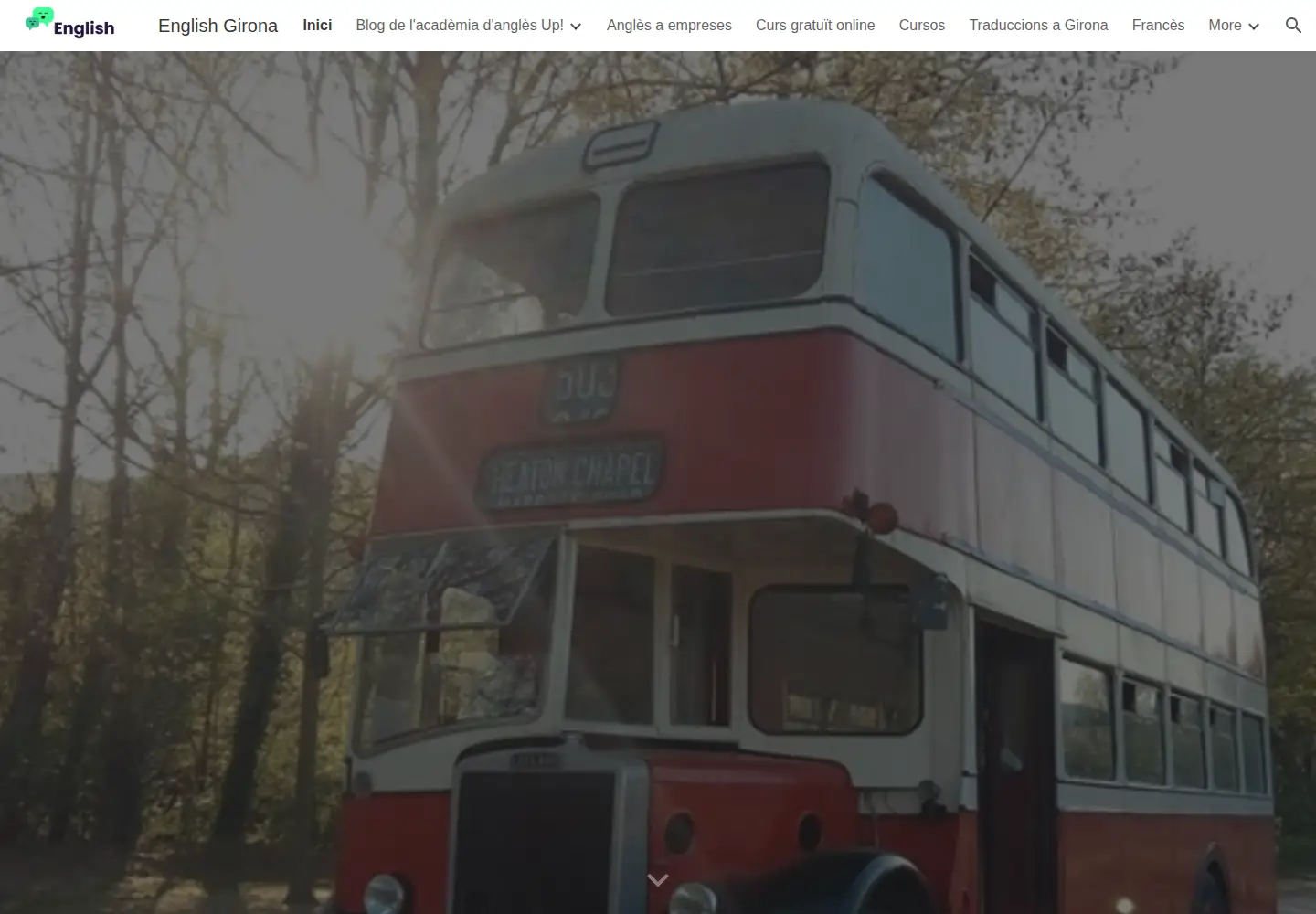 Captured homepage of englishgirona.cat in the current scan