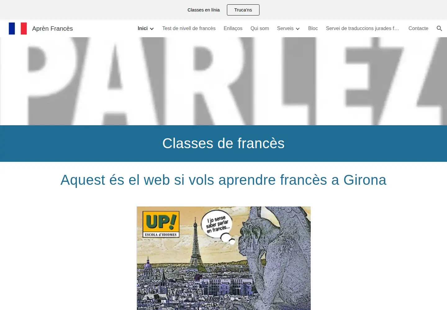 Captured homepage of frances.cat in the current scan