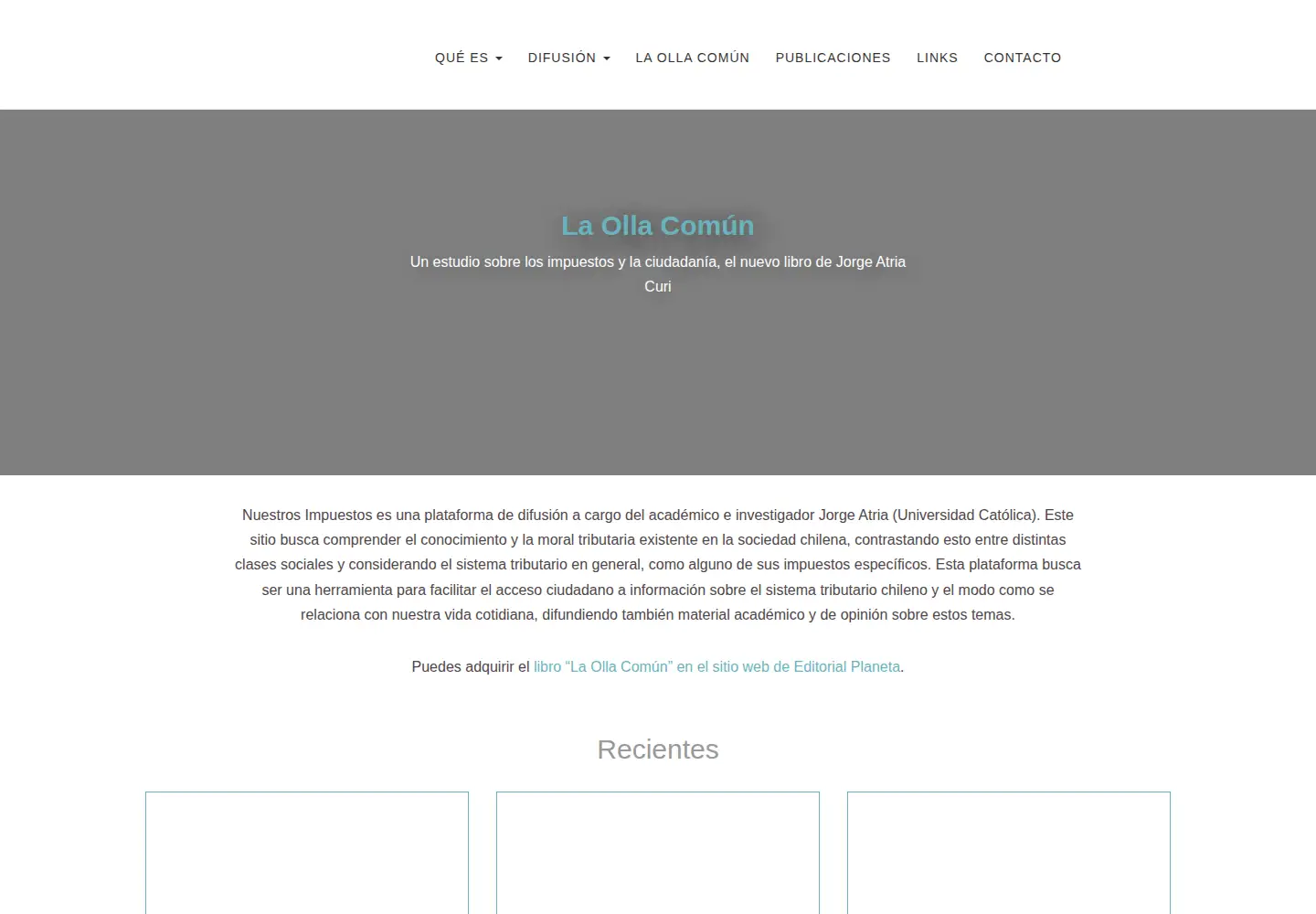 Captured homepage of nuestrosimpuestos.cl in the current scan